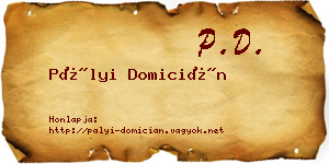 Pályi Domicián névjegykártya